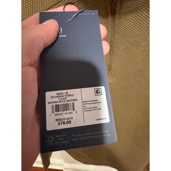 New VRST Mens Quarter Zip Pullover Textured Brown Mock Neck Long Sleeve Top $78 - Picture 7 of 12